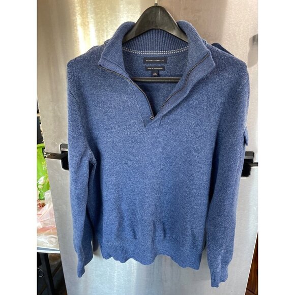 BANANA REPUBLLIC 50%‎ ITALIAN WOOL MEN'S SZ M BLUE WITH SNAP DETAIL - Picture 1 of 15